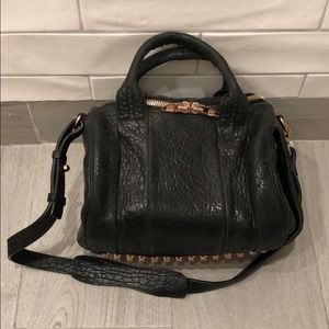 Alexander Wang Sm Black Leather Rockie Rose Gold